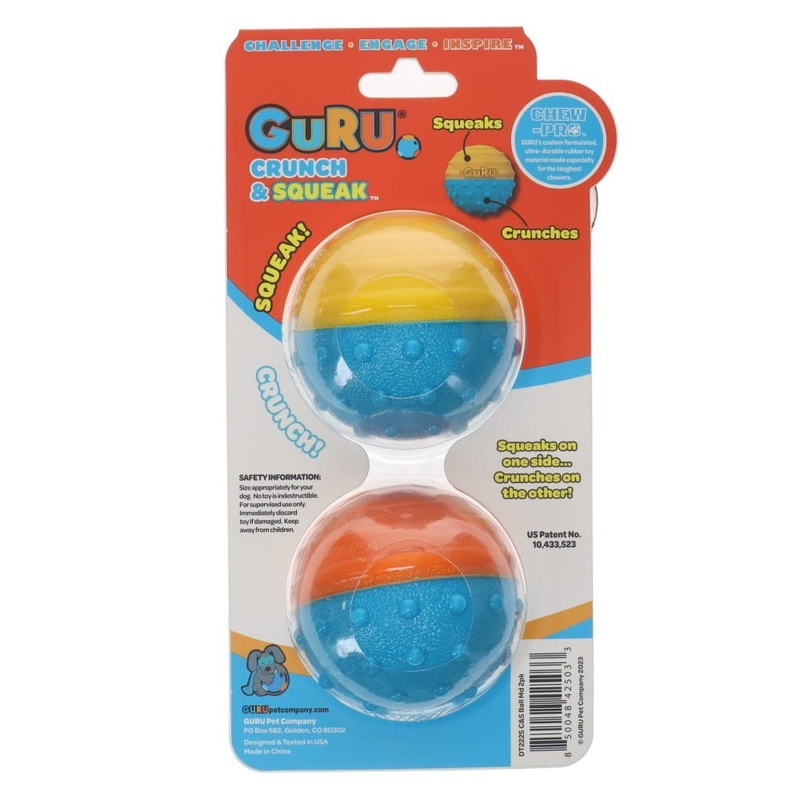 Guru Crunch and Squeak Ball 2 Pack