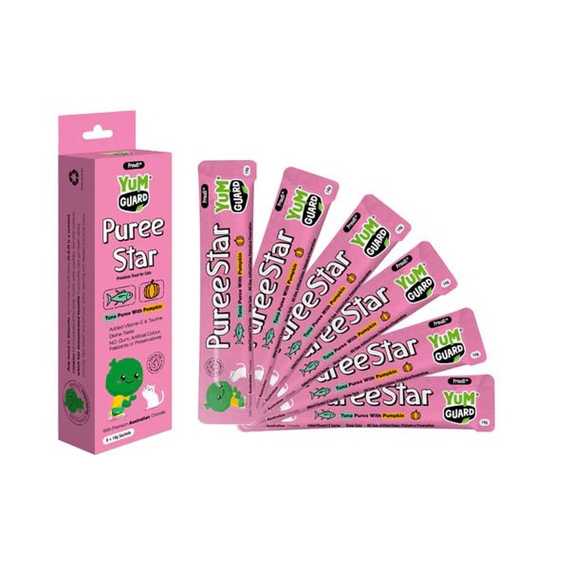 YumGuard Puree Star Tuna with Pumpkin Cat Treat 6x14g