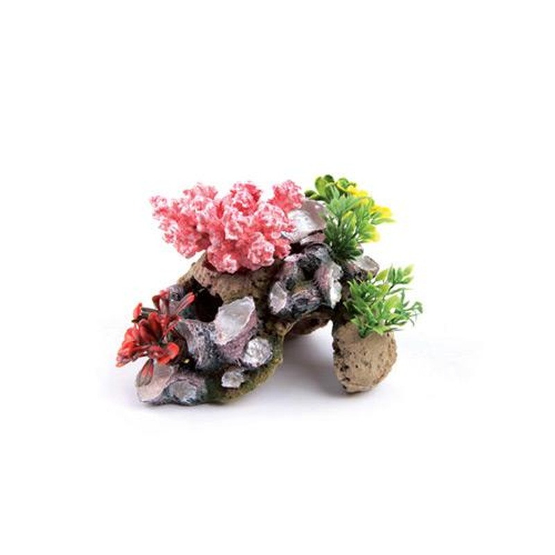Kazoo Coral with Rock & Plants Small 140mm