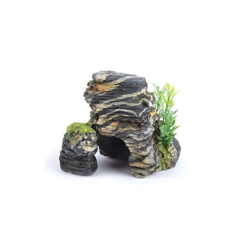 Kazoo Granite Rock With Plant Mini 90mm