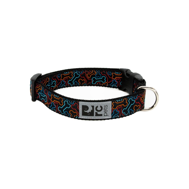RC Pet Clip Dog Collar - S 3/4" - Bones