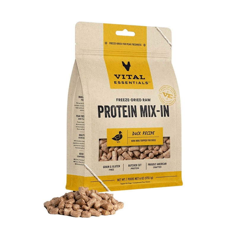 Vital Essentials Freeze Dried Topper Mini Nibs Duck for Dog 18oz