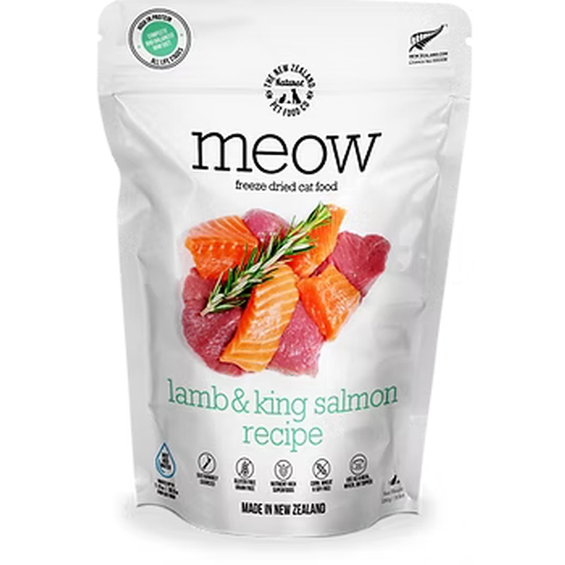 New Zealand Natural Pet Food Co Meow Freeze Dried Cat Food - Lamb & Salmon - 9.9oz Bag