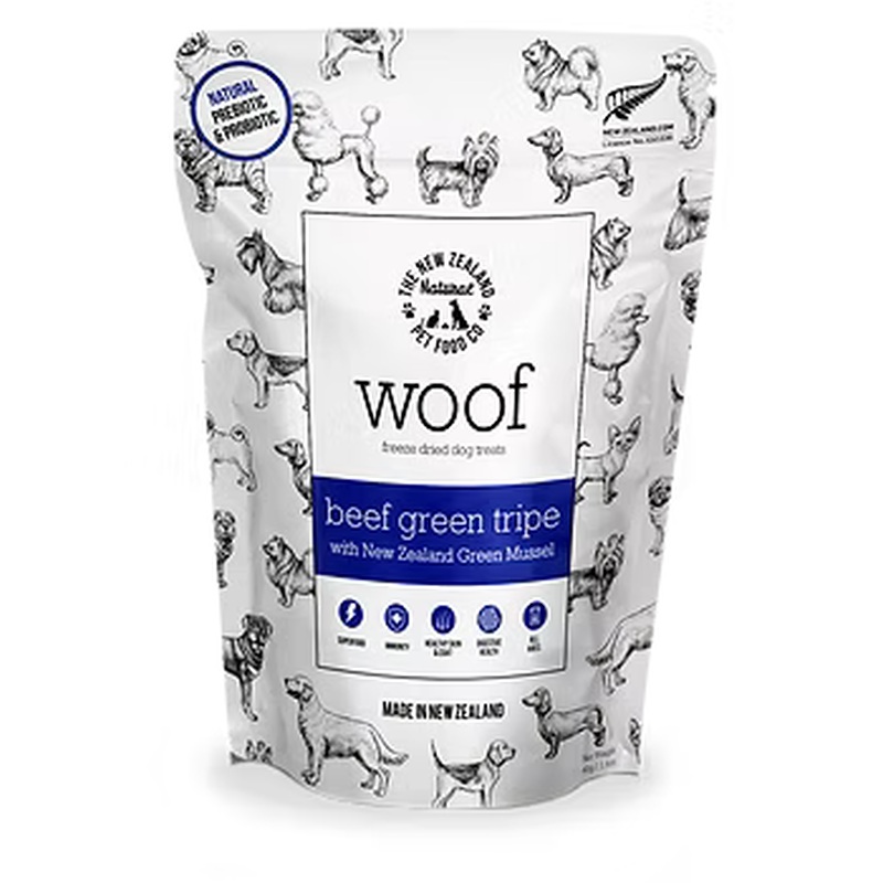 New Zealand Natural Pet Food Co Woof Freeze Dried Dog Treats - Beef Tripe - 1.4oz Bag
