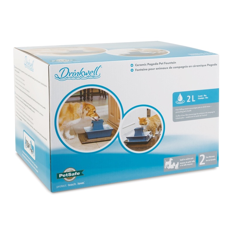 PetSafe Drinkwell Stoneware Pagoda Fountain Blue