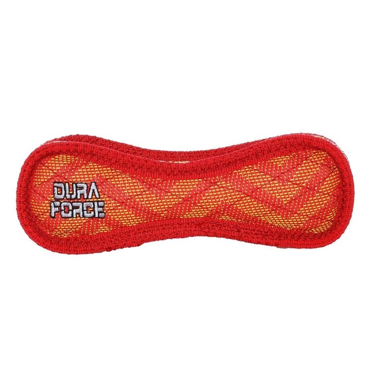 Tuffy's DuraForce Jr Bone Zig Zag Red Dog Toy