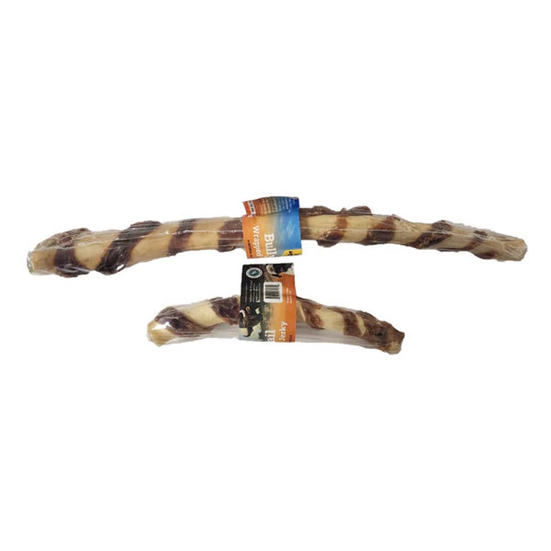 Advance Pet Product Water Buffalo Tail Wrapped  Dog Treat - Large