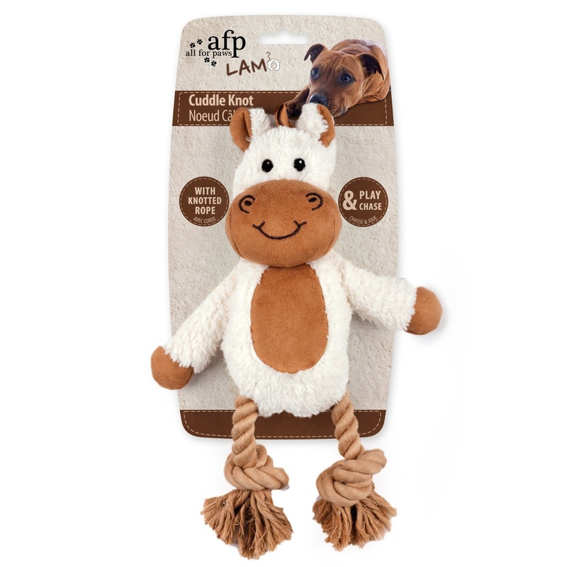 All For Paws Cuddle Knot Dental Horse with Rope Dog Toy