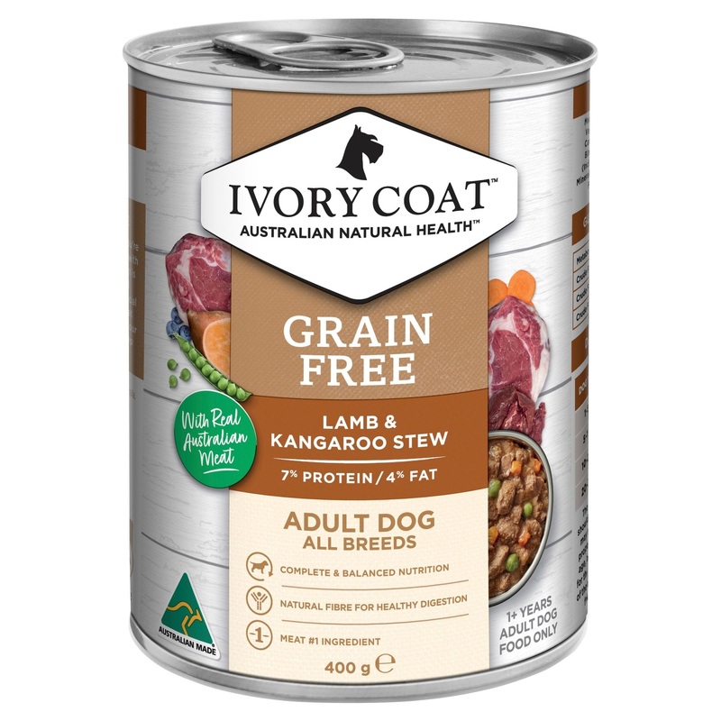 Ivory Coat Grain Free Wet Dog Food Lamb & Kangaroo 12x400g