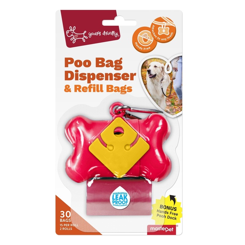 Yours Droolly Bag Dispenser Red Bone 30 Bags zzz