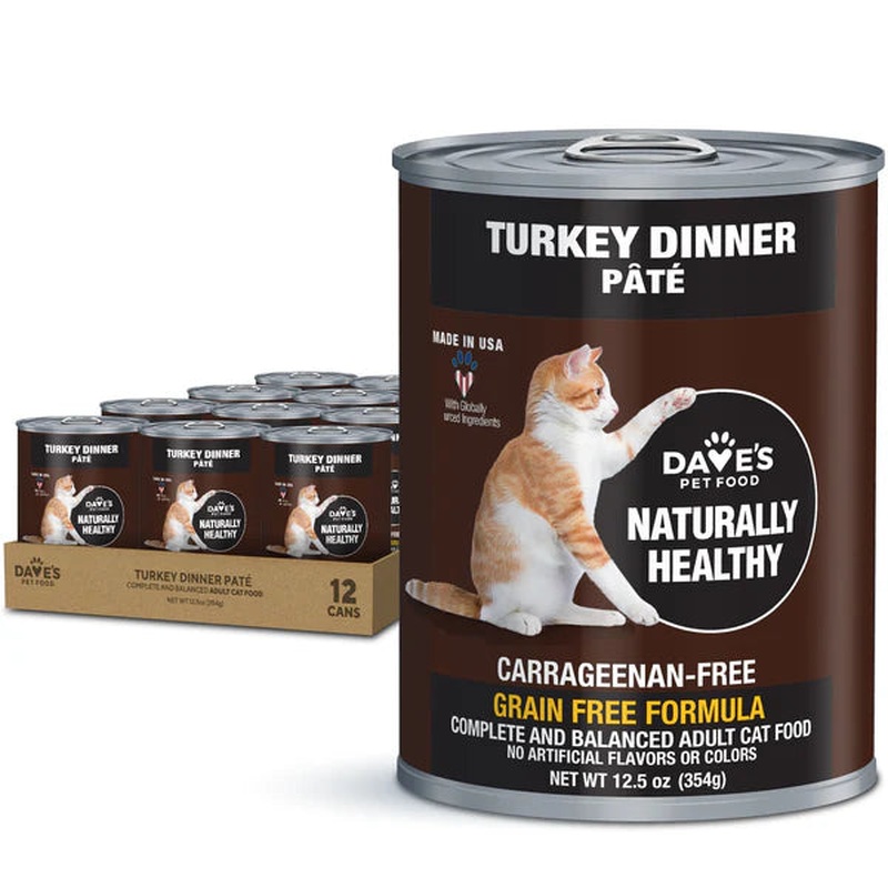 Dave's Pet Food Naturally Health Wet Cat Food - Turkey Pate - 12.5oz Can