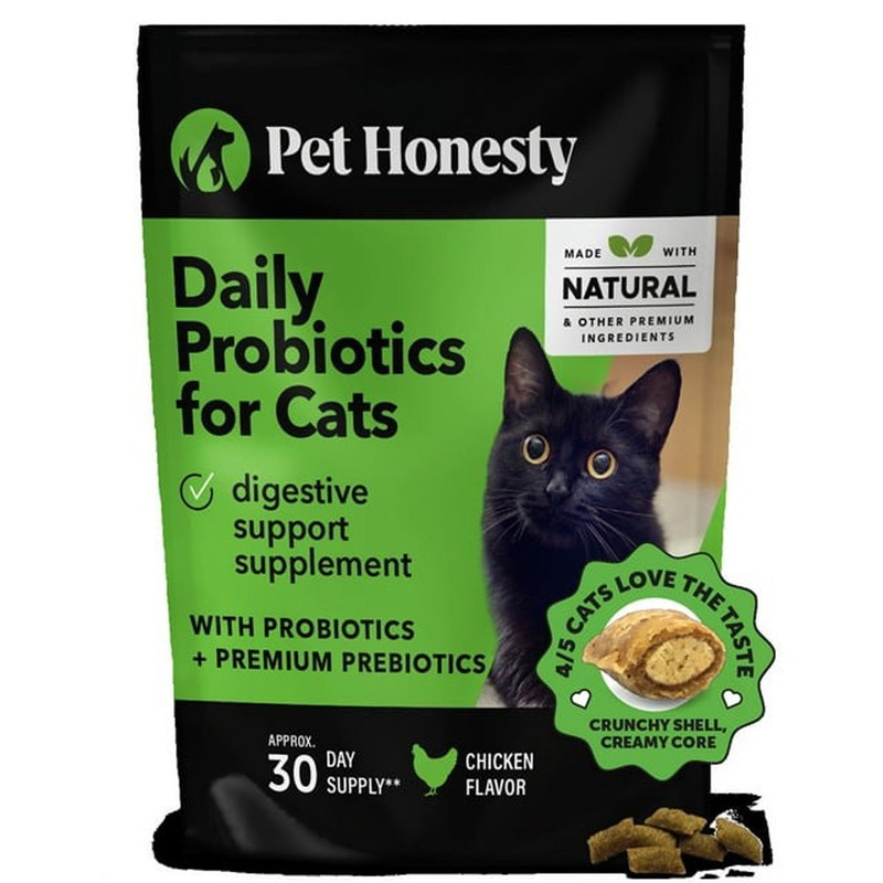 Pet Honesty Probiotics Gut Immune Health Chews Chicken Cat Treats 3.7oz