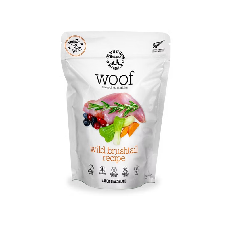 New Zealand Natural Pet Co Woof Freeze Dried Dog Treats - Brushtail - 1.76oz Bag