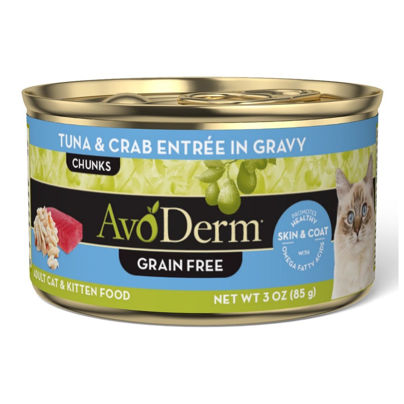 AvoDerm Grain-Free Wet Cat Food - Tuna & Crab Entree in Gravy - 3oz Can