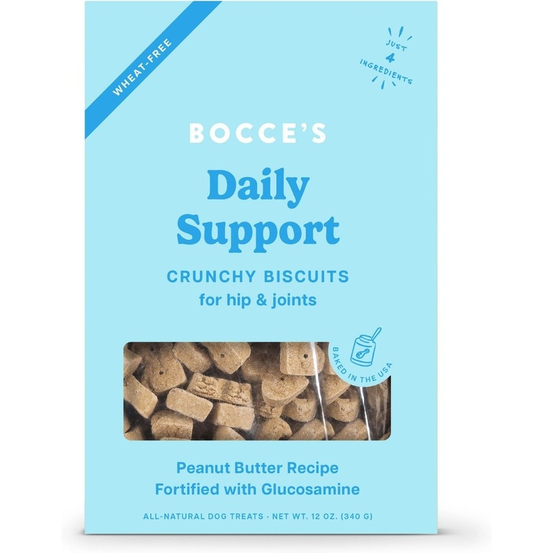 Bocce's Bakery Daily Support Hip Aid Peanut Butter Recipe Dog Treat, 12 oz