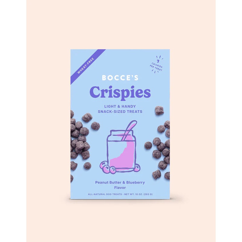 Bocce's Crispies Dog Treats - PB & Blueberry - 10oz Pouch