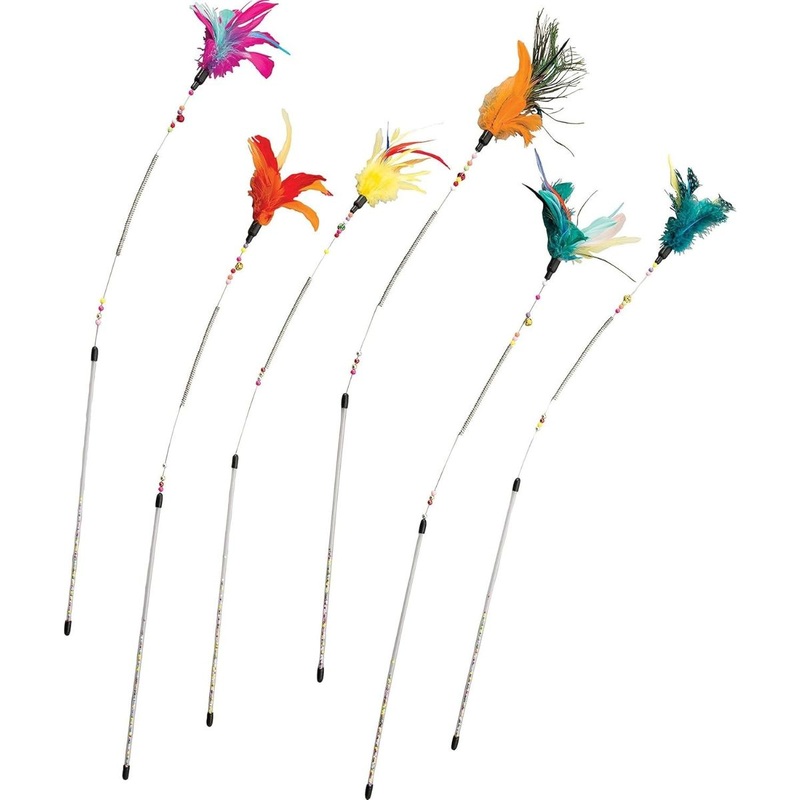 Ethical Cat Spring Coil Teaser Wand - Assorted