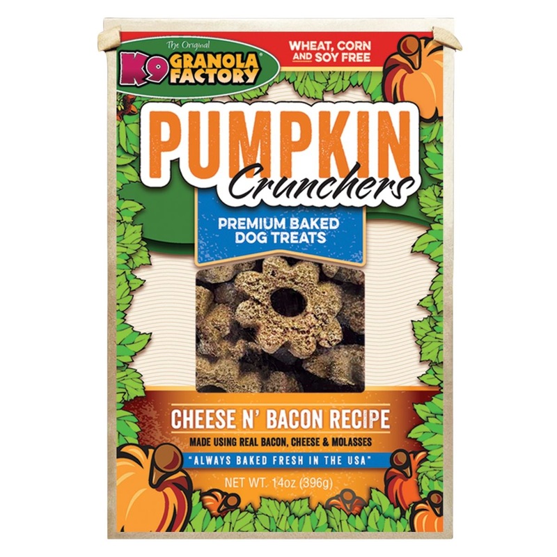 K9 Granola Pumpkin Crunchers Cheese N' Bacon Recipe Dog Treats 14oz