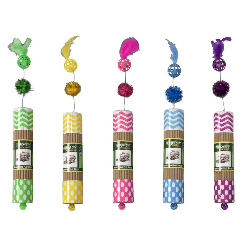 Multipet Cardboard Roller Cat Toys Assorted