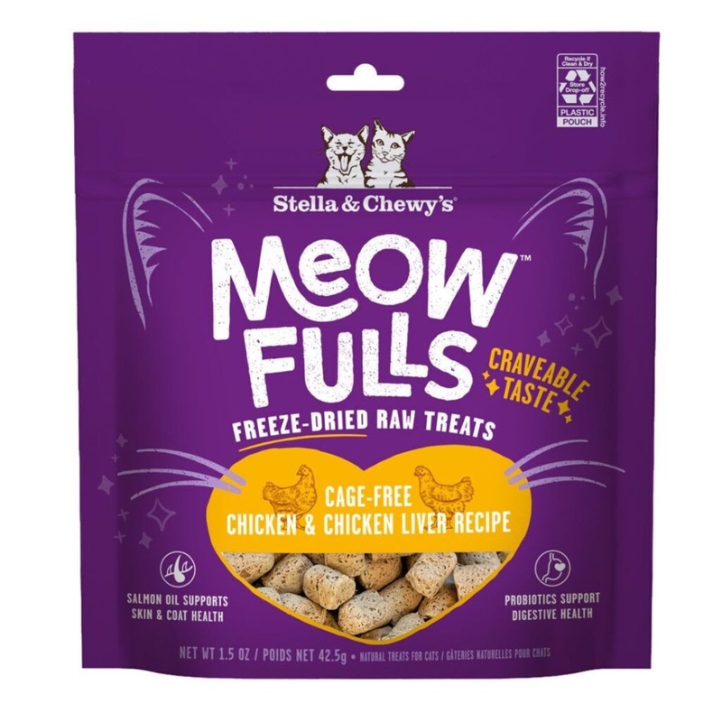 Stella & Chewys Meofulls Chicken & Chicken Liver Freeze Dried Cat Treats 1.5oz