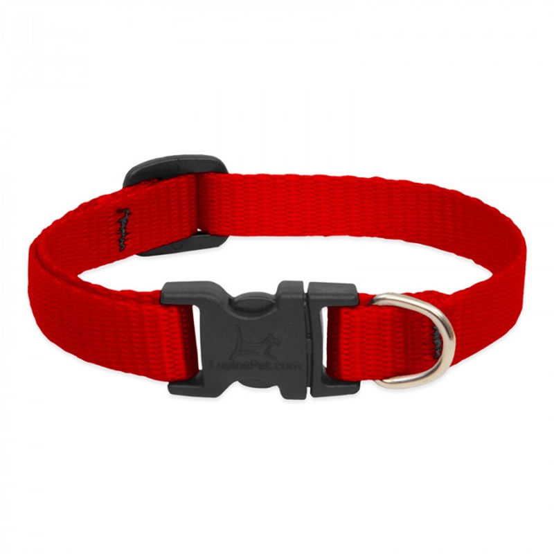 Lupine Adjustable Dog Collar Red 1/2" Wide x 8"-12" Neck Size