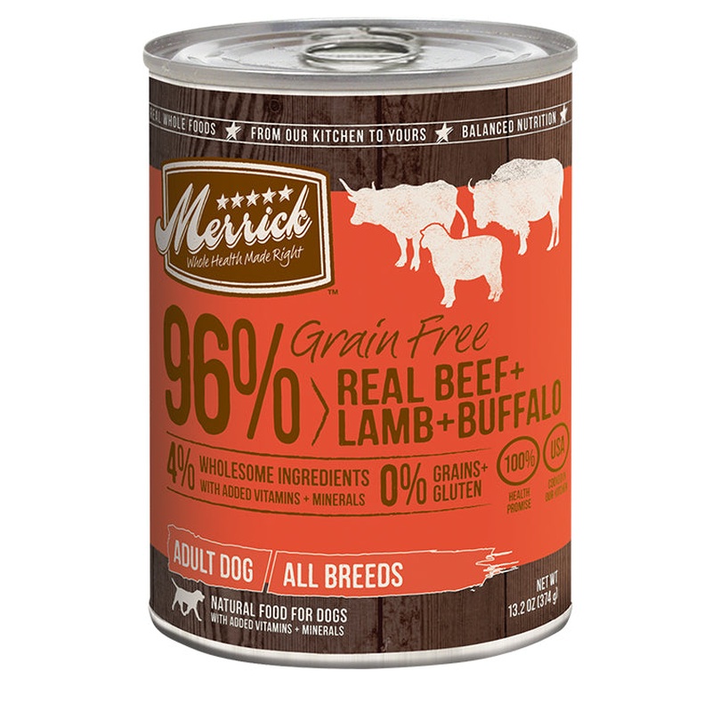 Merrick Grain Free 96% Real Beef + Lamb + Buffalo 13.2oz