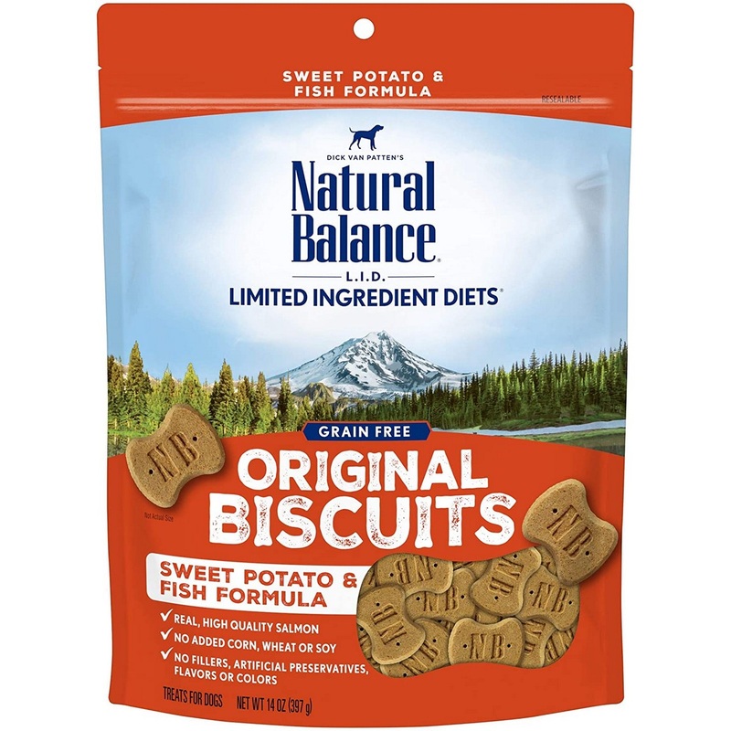 Natural Balance L.I.D. Fish Sweet Potato Biscuits Dog Treats 14oz