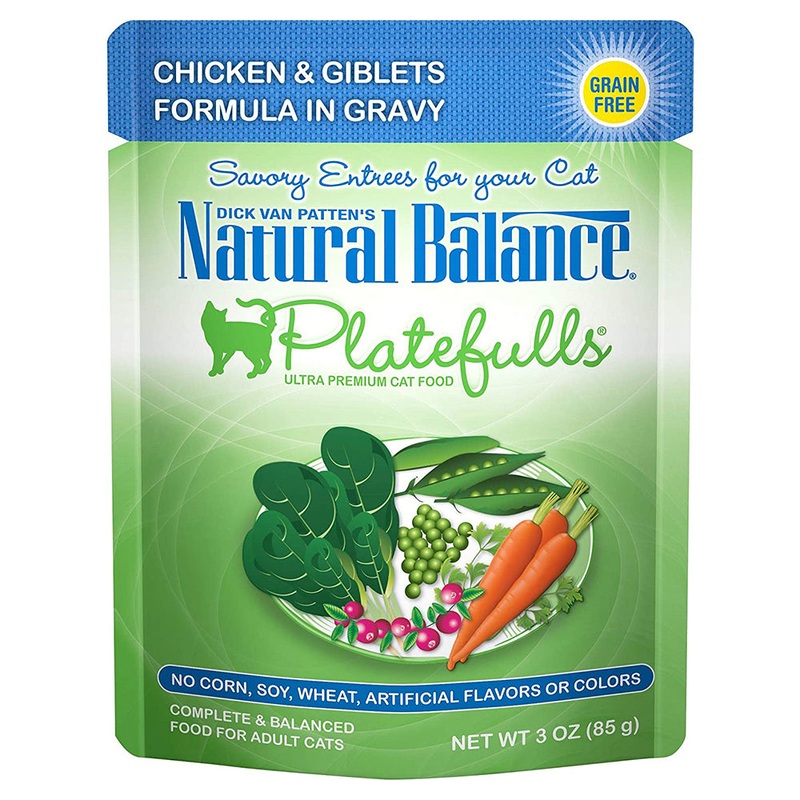 Natural Balance Platefulls Cat Wet Food - Chicken & Giblets in Gravy - 3oz Pouch