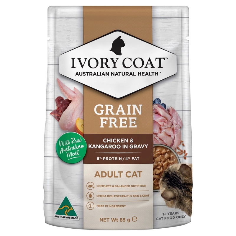 Ivory Coat Cat Adult Wet Food Chicken & Kangaroo in Gravy 12x85g