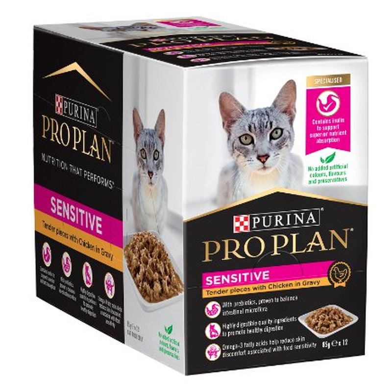 Pro Plan Cat Wet Pouches Sensitive Chicken 12x85g