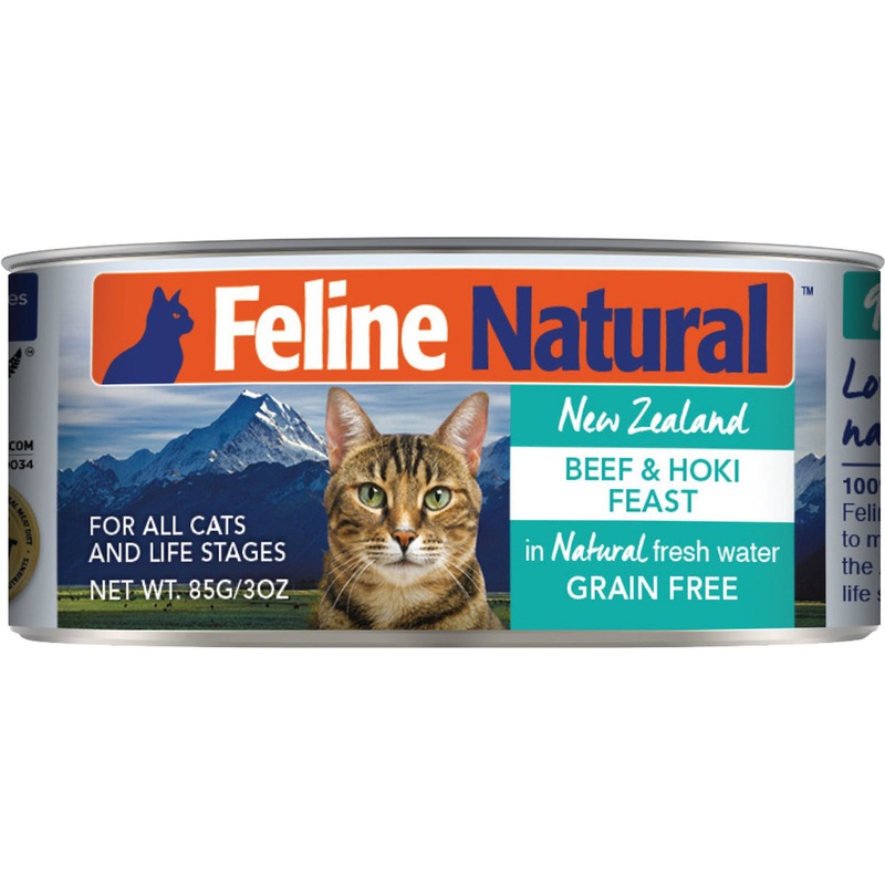 Feline Natural Wet Cat Food - Beef & Hoki Feast - 3oz Can