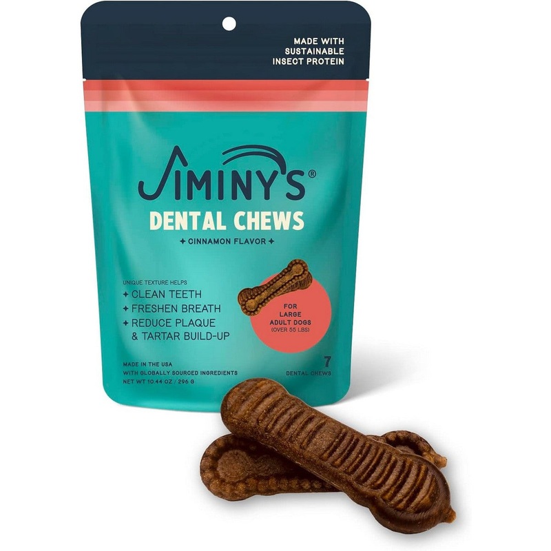 Jiminy's Dental Chew Dog Treats for Large Adult Dogs 7Ct