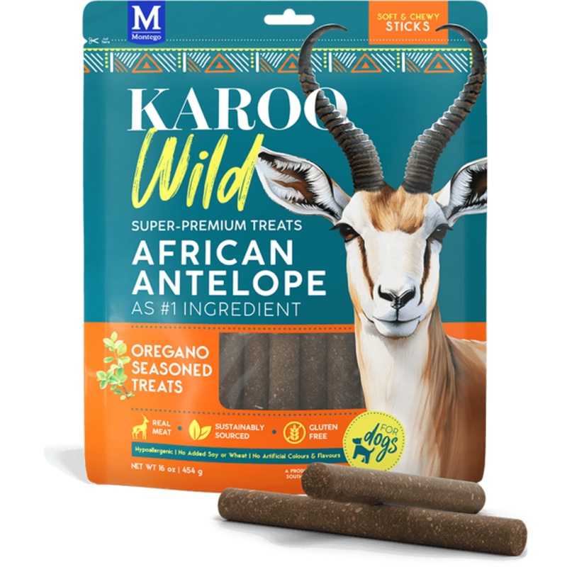 Karoo Wild Sticks Dog Treats - African Antelope & Oregano - 16oz Pouch