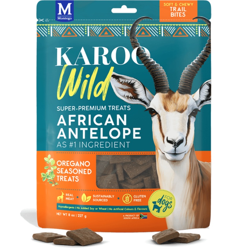 Karoo Wild Trail Bites Dog Treats - African Antelope & Oregano - 4oz Pouch