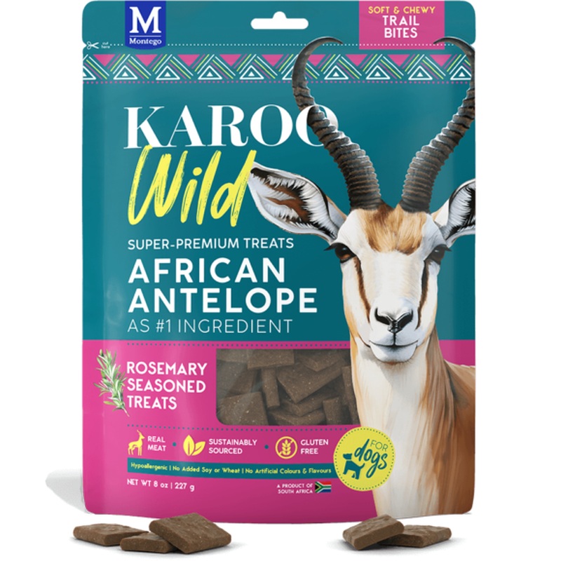 Karoo Wild Trail Bites Dog Treats - African Antelope & Rosemary - 4oz Pouch