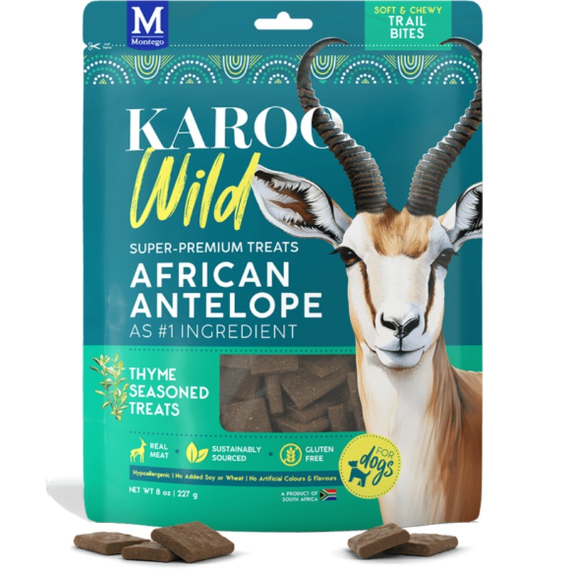Karoo Wild Trail Bites Dog Treats - African Antelope & Thyme - 4oz Pouch