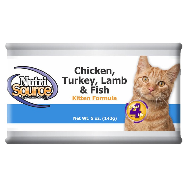 NutriSource Kitten Wet Cat Food - Chicken, Turkey, Lamb, & Fish - 5.5oz Can