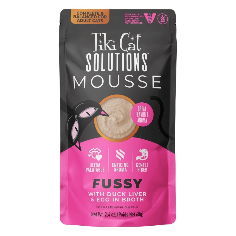 Tiki Cat Solutions Fussy Mousse Duck Liver & Egg Recipe in Broth Wet Cat Food 2.4oz