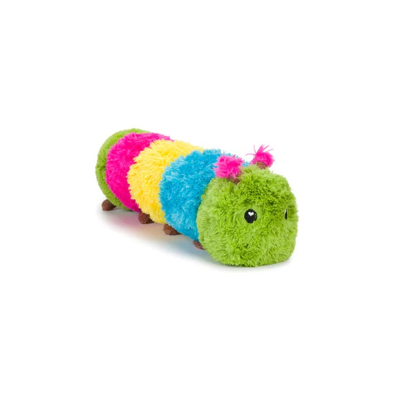 FabDog Fluffy Caterpillar Plush Dog Toy