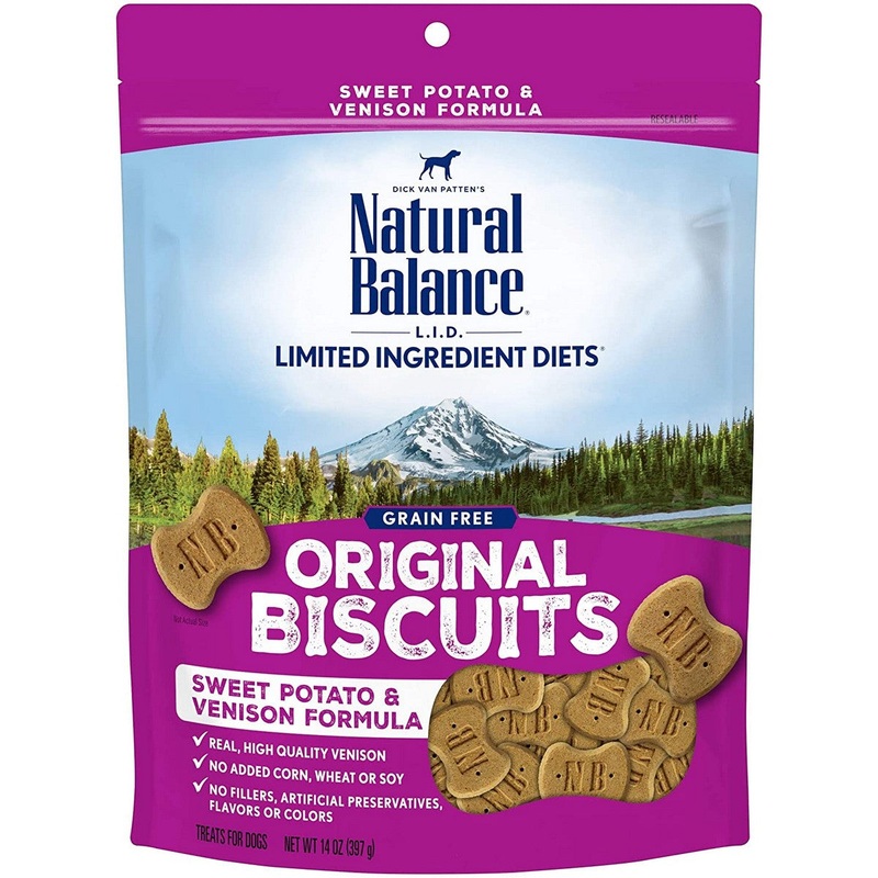 Natural Balance L.I.D. Venison Sweet Potato Biscuits Dog Treats 14oz