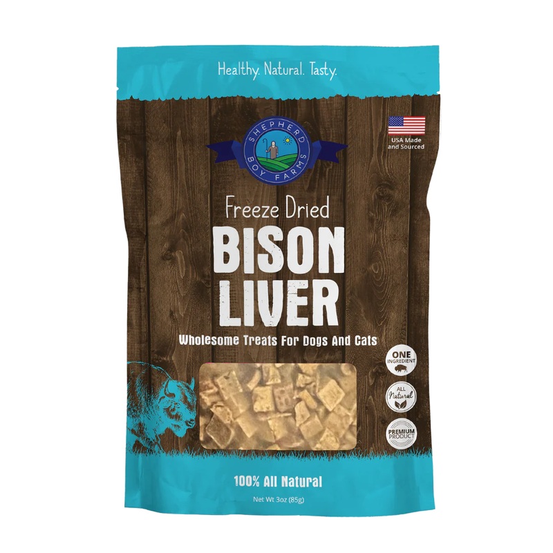 Shepherd Boy Farms Freeze Dried Raw Dog Treats - Bison Liver - 8oz
