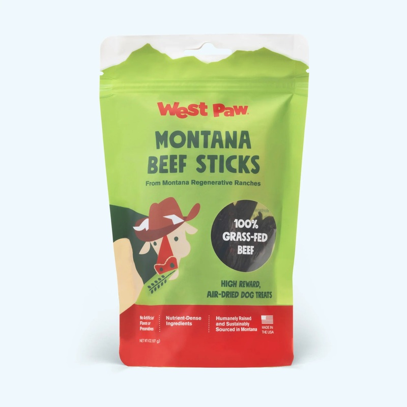 West Paw Montana Beef Stick Dog Treats - Beef - 6oz Pouch
