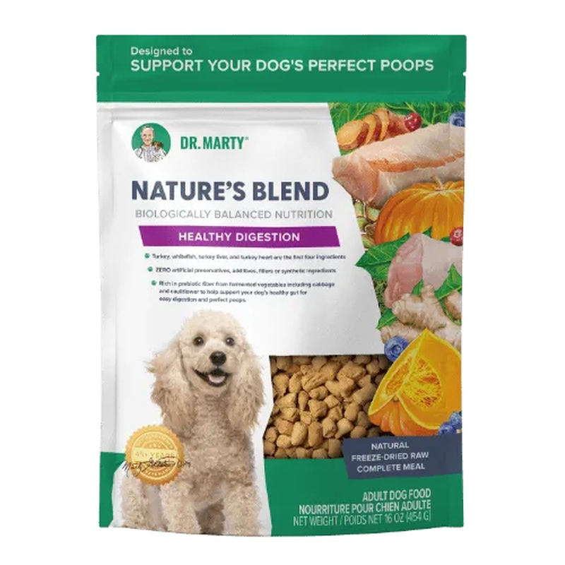 Dr Marty Nature's Blend Healthy Digest Freeze Dried Dog Food - Turkey - 80oz Bag