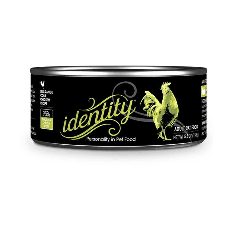 Identity 95% Free-Range Cobb Chicken & Chicken Broth Pate Wet Cat Food 5.5oz Can