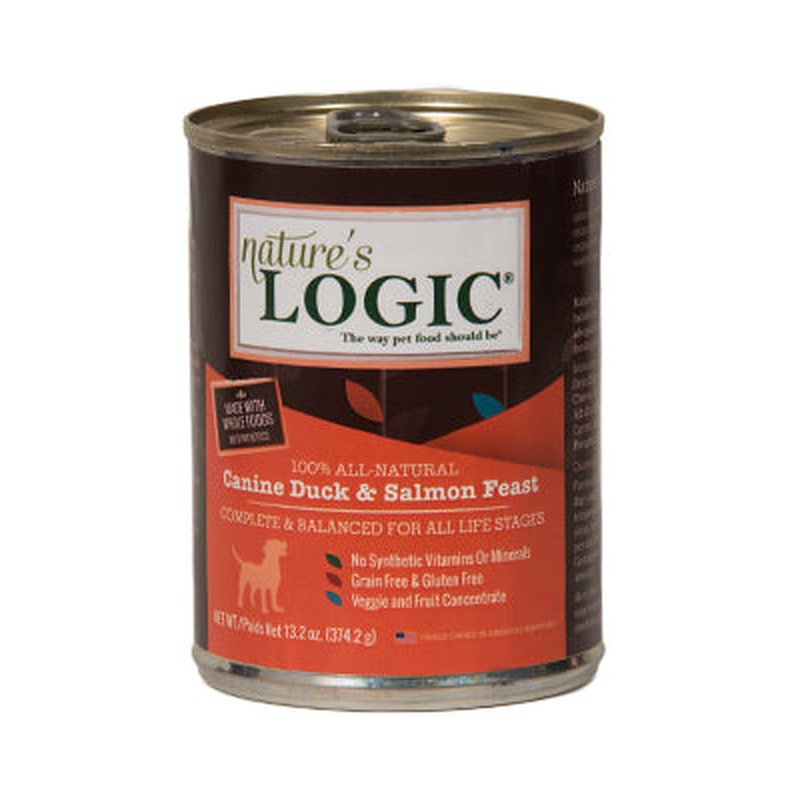 Nature's Logic Duck Salmon Feast Canned Wet Dog Food 13.2oz