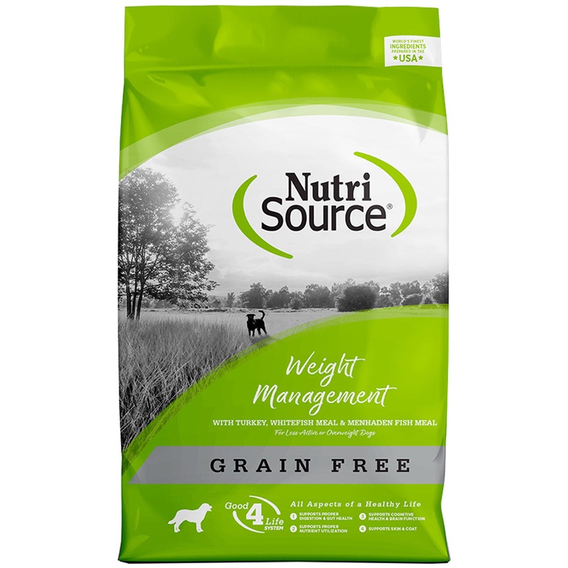 NutriSource Grain Free Weight Management Dry Dog Food - Turkey, Whitefish, & Menhaden Fish - 26lb Bag
