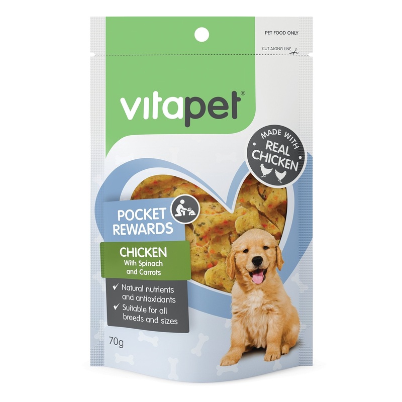 Vitapet Pocket Trainers Chicken With Spinach & Carrot 70g