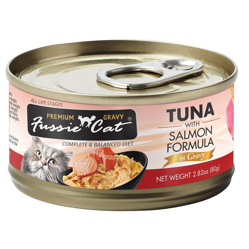 Fussie Cat Black Label Wet Cat Food - Tuna & Salmon in Gravy - 2.82oz Can