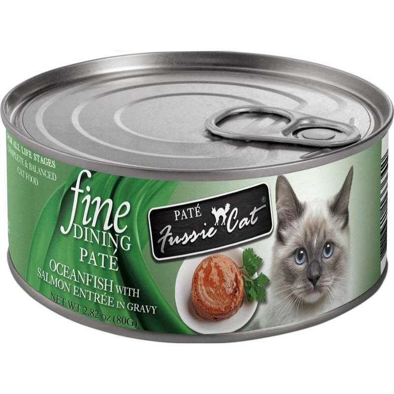 Fussie Cat Fine Dining Wet Cat Food - Ocean Fish Salmon Fine Dining Canned Cat Food 2.82oz Can