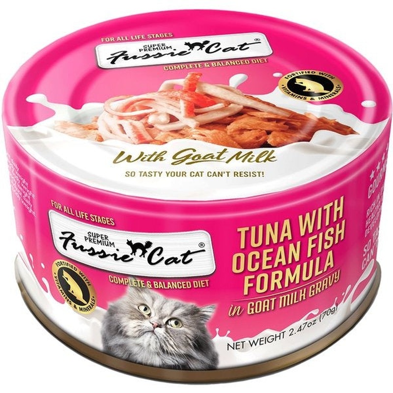 Fussie Super Premium With Goat Milk Gravy Cat Wet Cat Food - Tuna & Oceanfish - 2.47oz Can